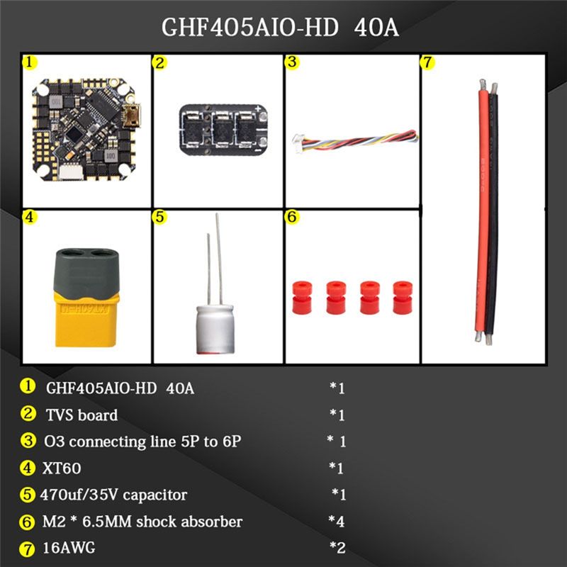 Drone Racing Esc - ABTI-GHF405AIO-HD 40A AIO Flight Controller F405