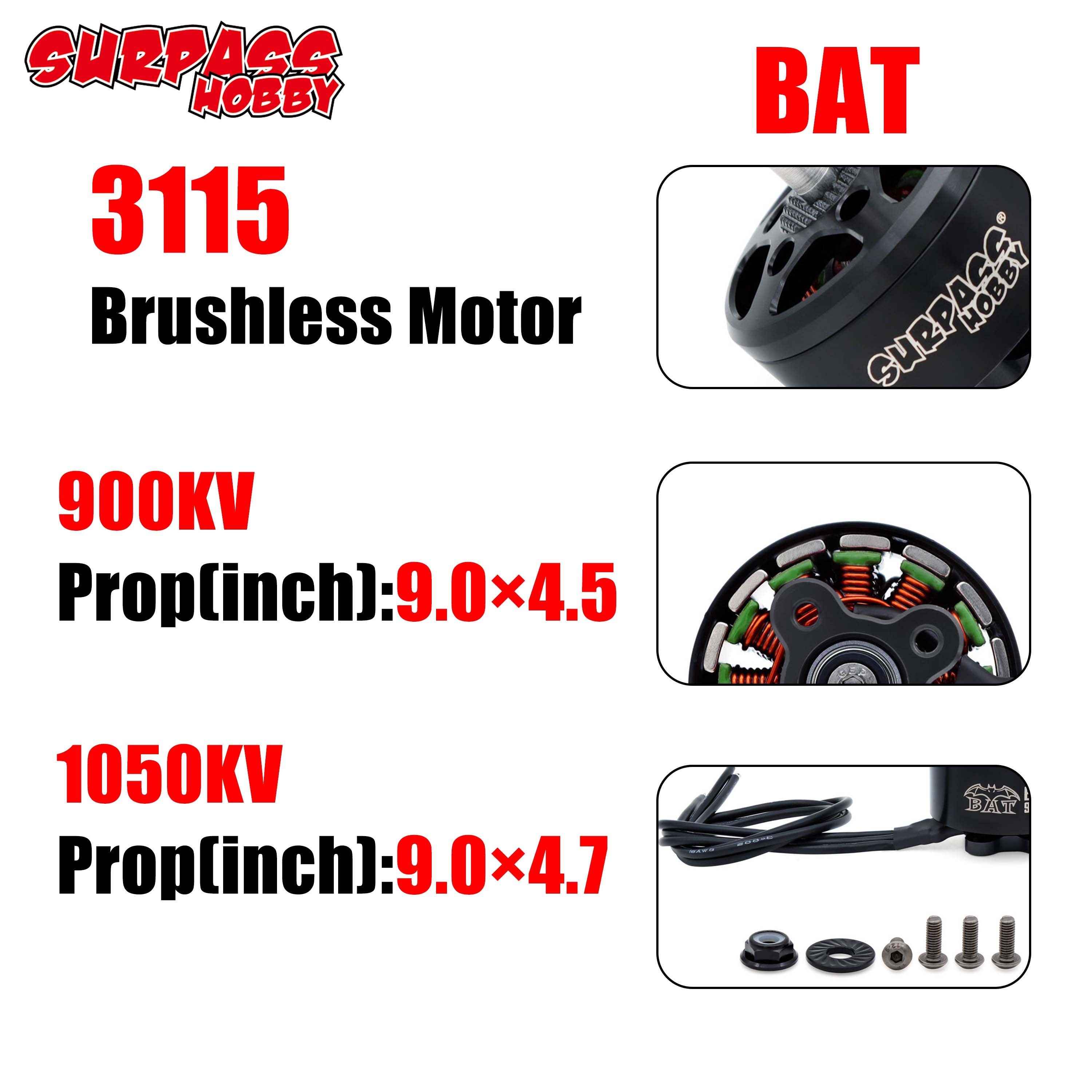 Surpass Hobby BAT 3115 900KV 1 - огляд і ціна Drone Racing Esc